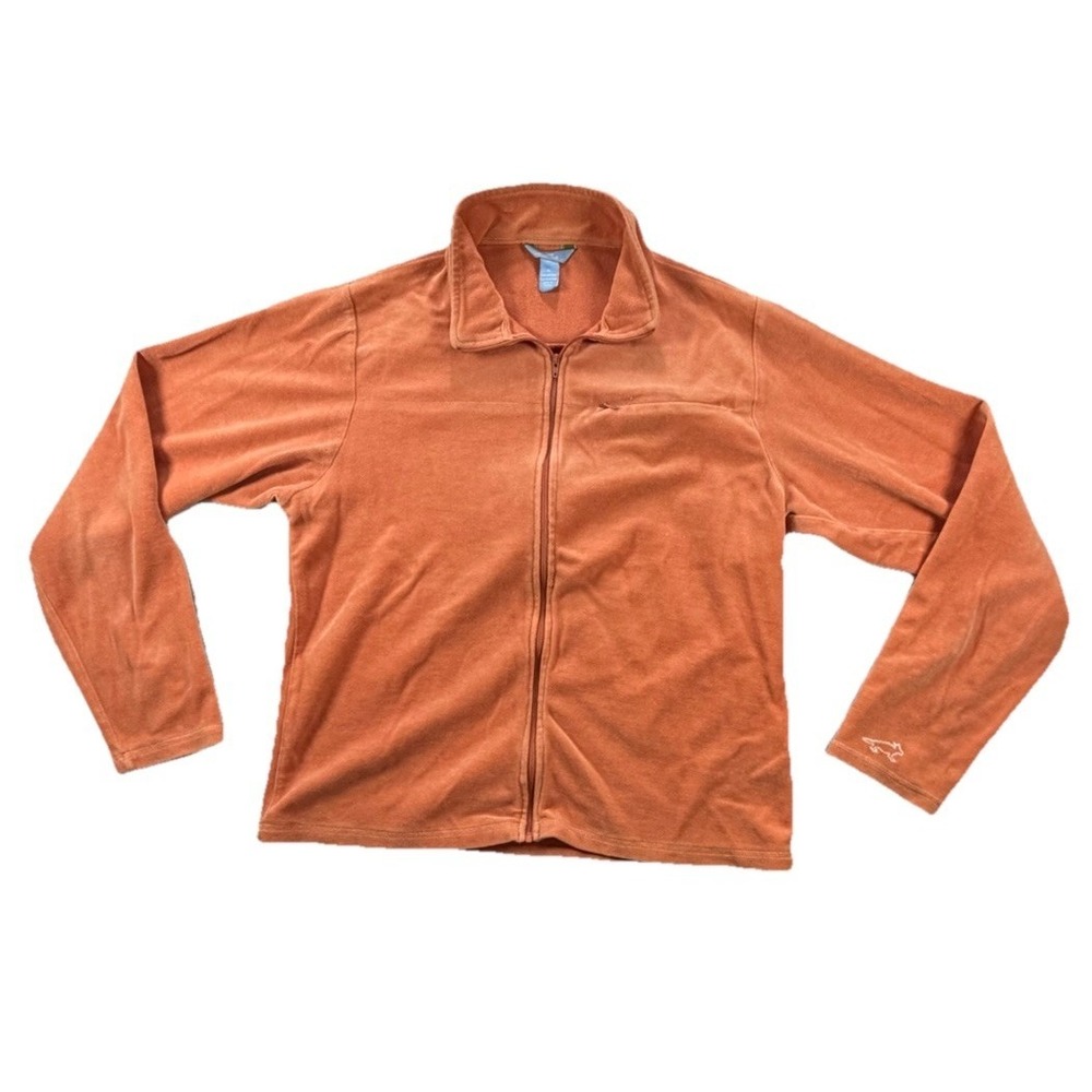 Horny Toad Size XL Peach Orange Velour Long Sleeve Shirt Outdoor Travel Casual